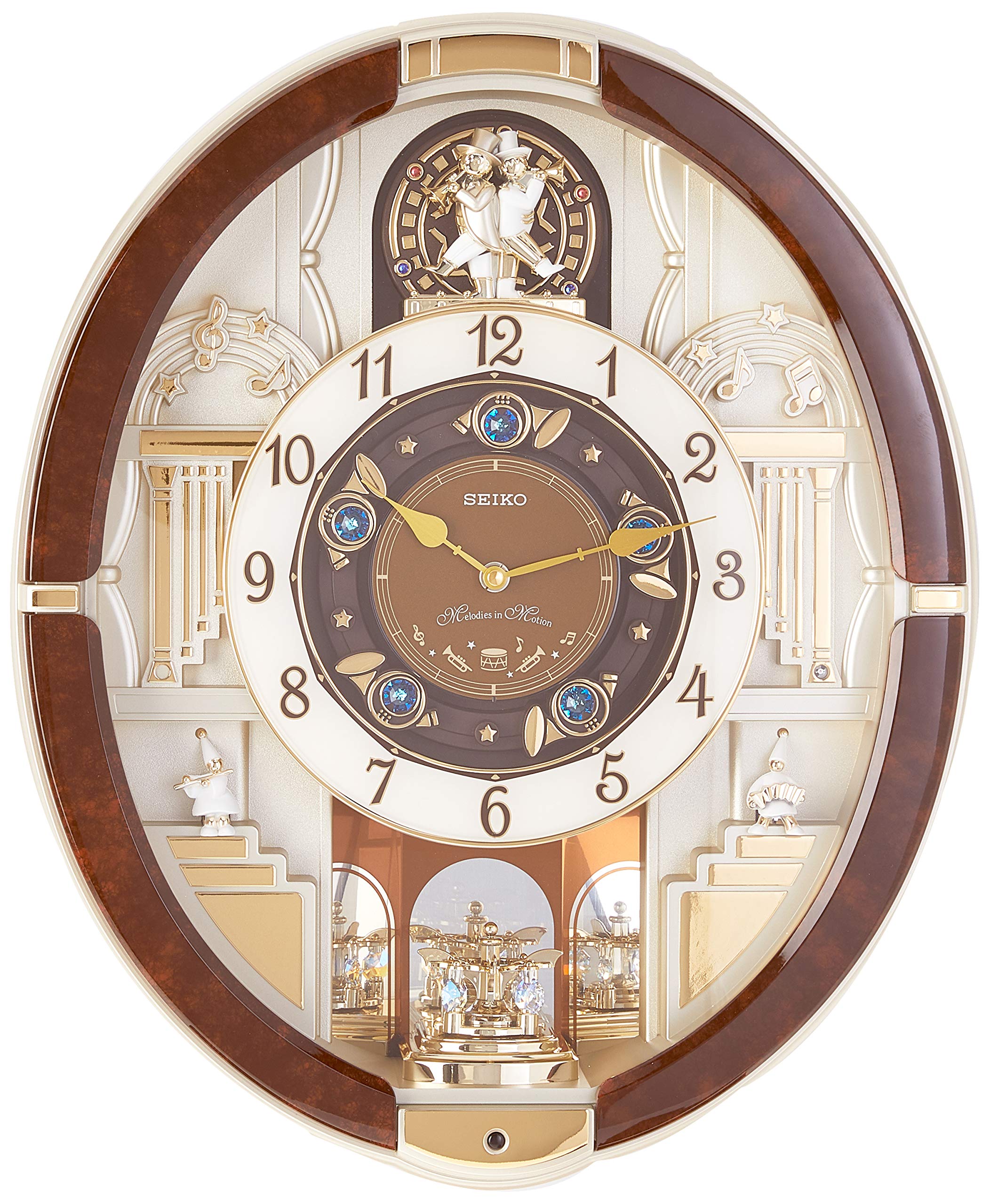 Melodies in Motion Wall Clock, Golden Trumpets