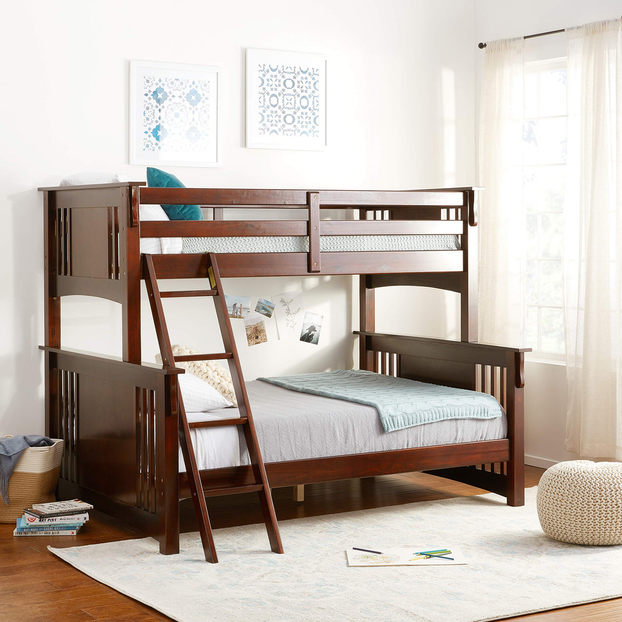 Concord Bunk Bed, Twin/Full, Dark Oak
