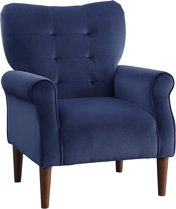 Braylee Velvet Accent Chair, Blue