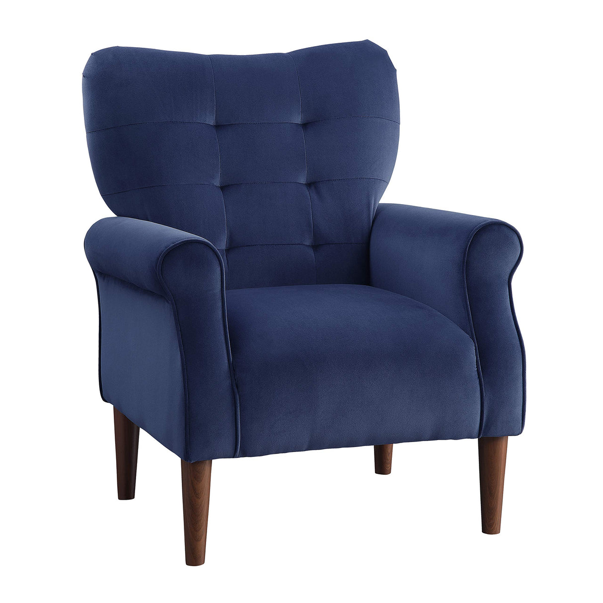 Braylee Velvet Accent Chair, Blue