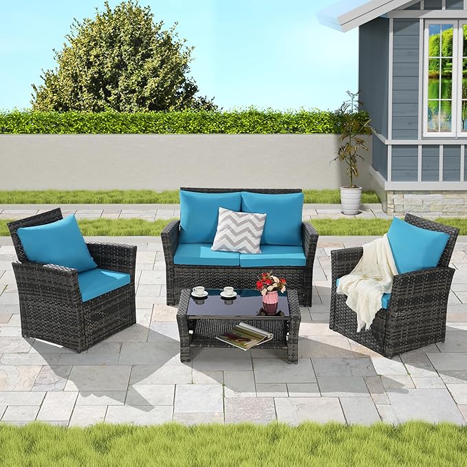 Patio Furniture Set 4 Pieces of Outdoor Furniture