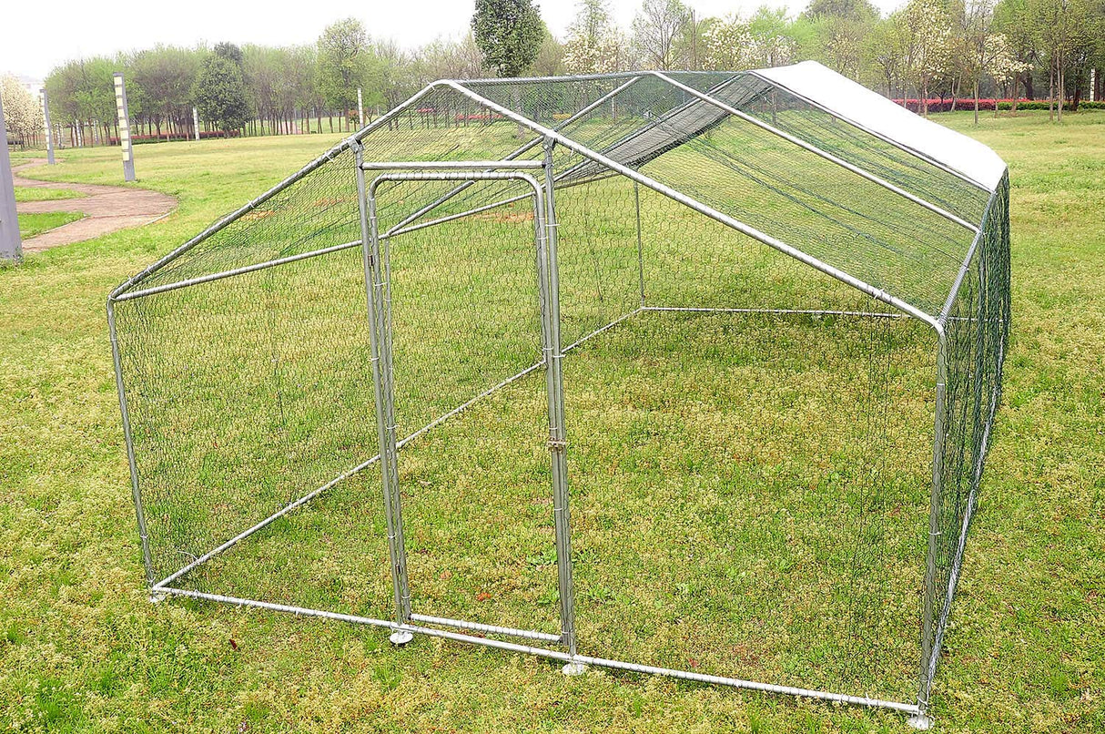 Large Metal Chicken Coop for 20 Chickens Walk in Poultry Cage