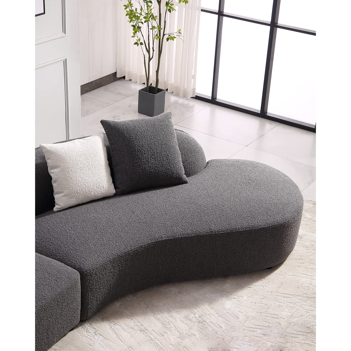 Upholstery Curved Sofa Luxury Modern Style Living Room