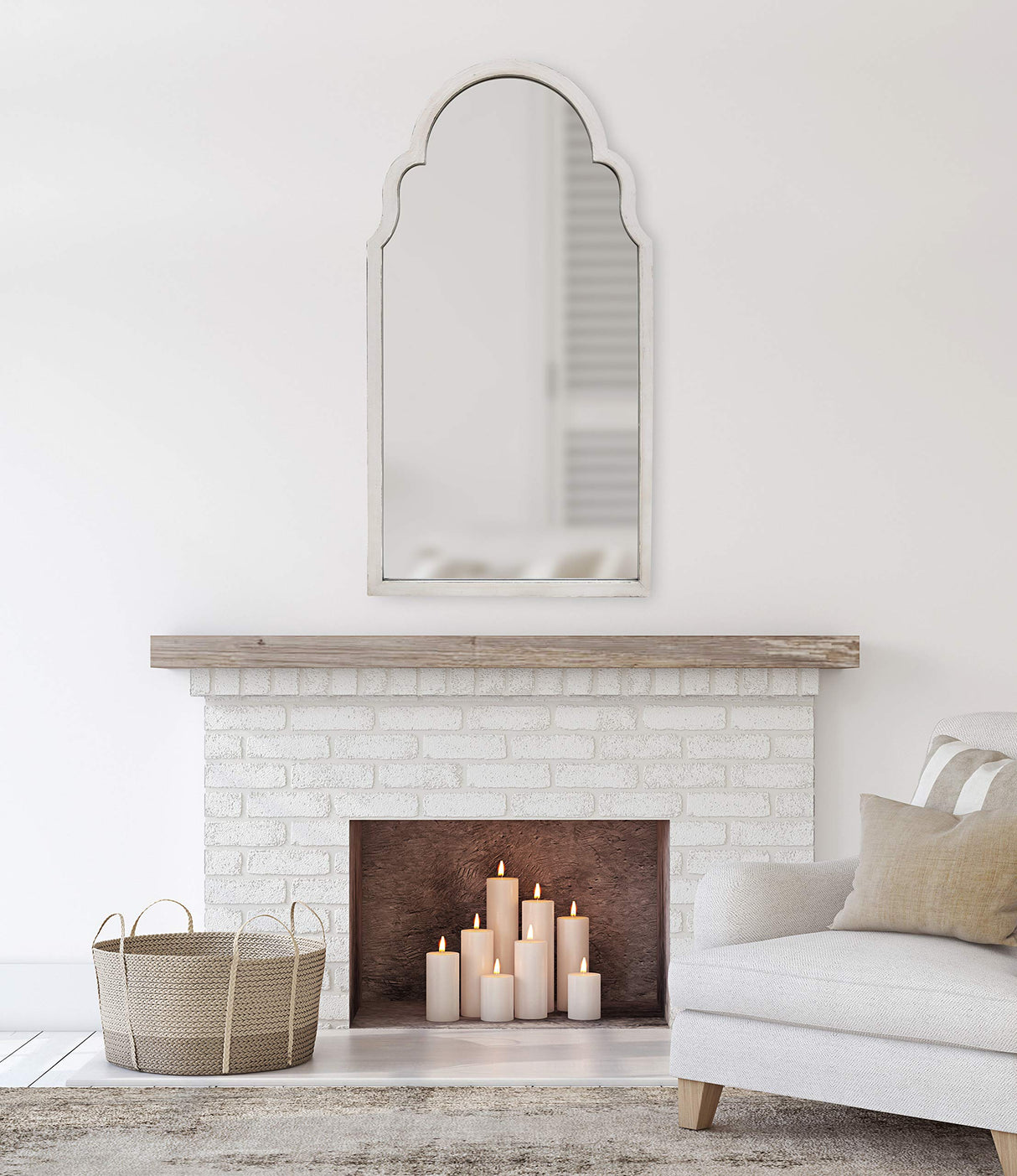 Damara Moroccan Style Hand Painted Arch Mirror