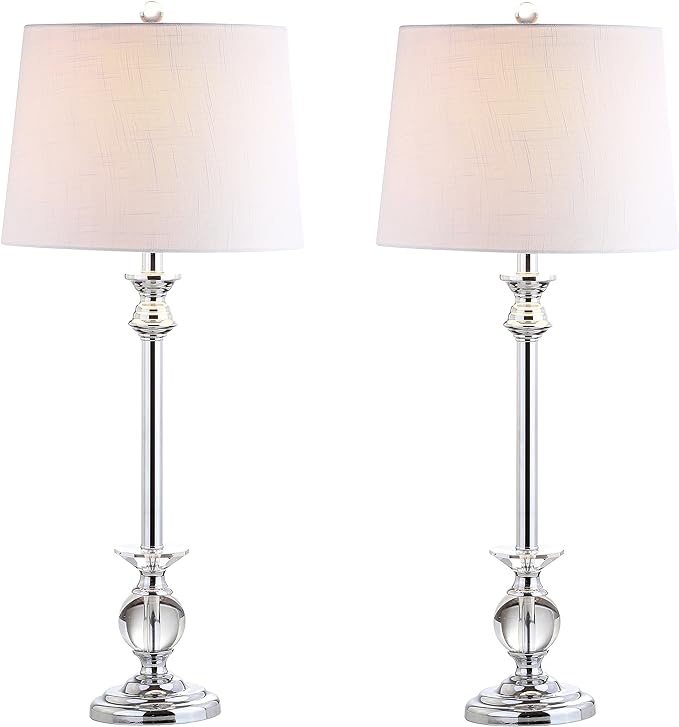 Set of 2 Table Lamps Elizabeth 33" Crystal/Metal LED Table Lamp