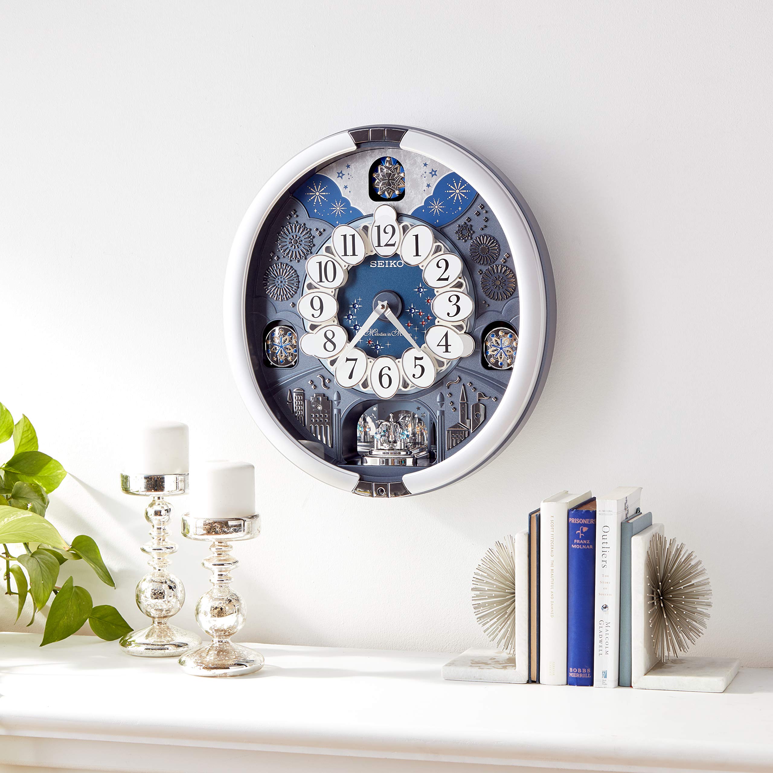 Melodies in Motion Wall Clock, Glittering Starry Night