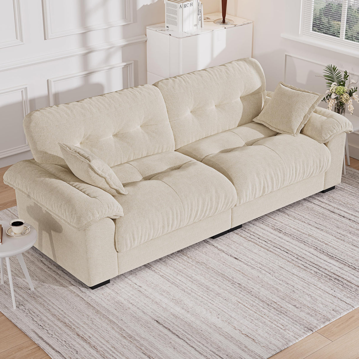 89" Extra Deep Chenille Loveseat Couch with Removable Covers