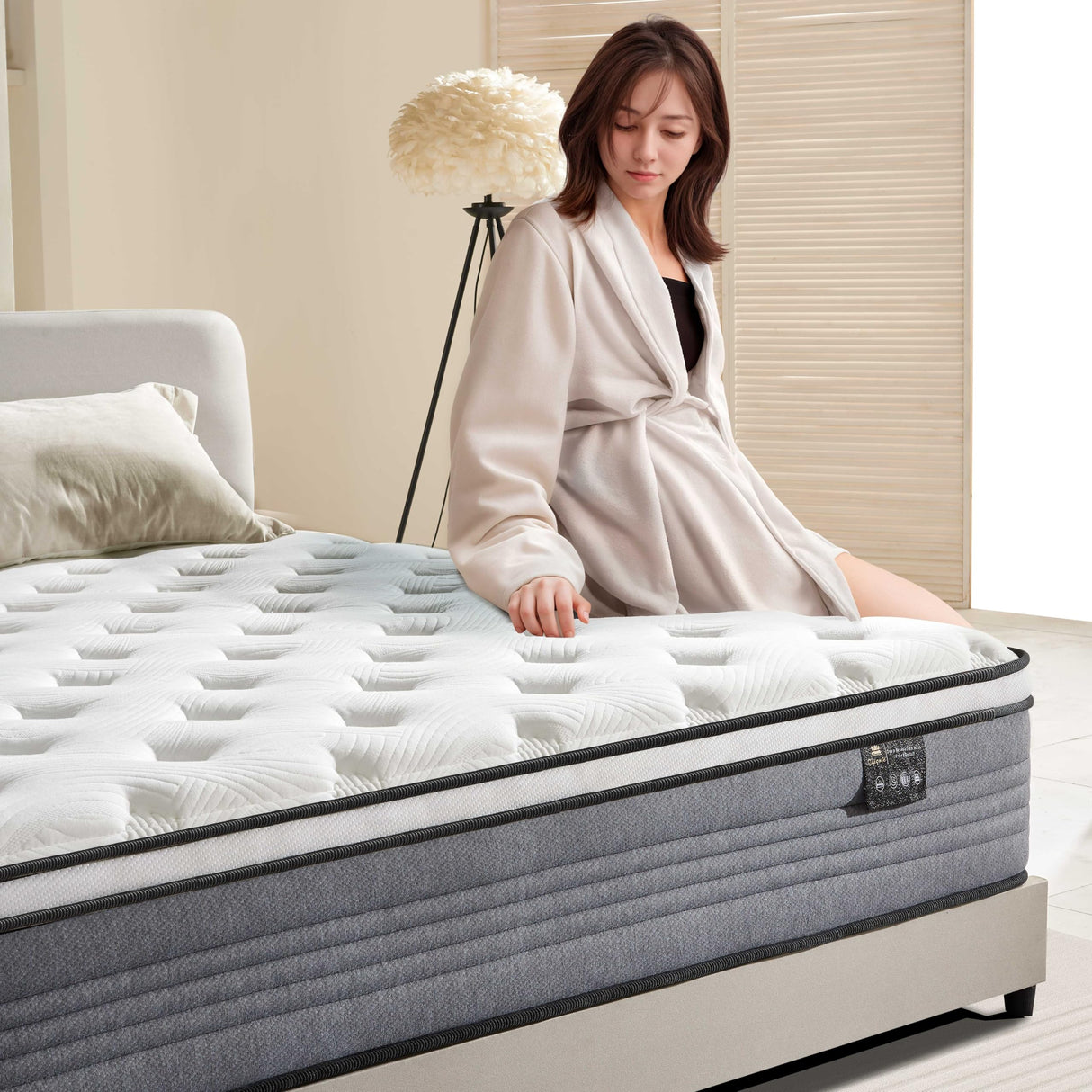 Queen Mattress, 14 Inch Queen Size Mattresses, 14 Inch Hybrid Pocketed Coil