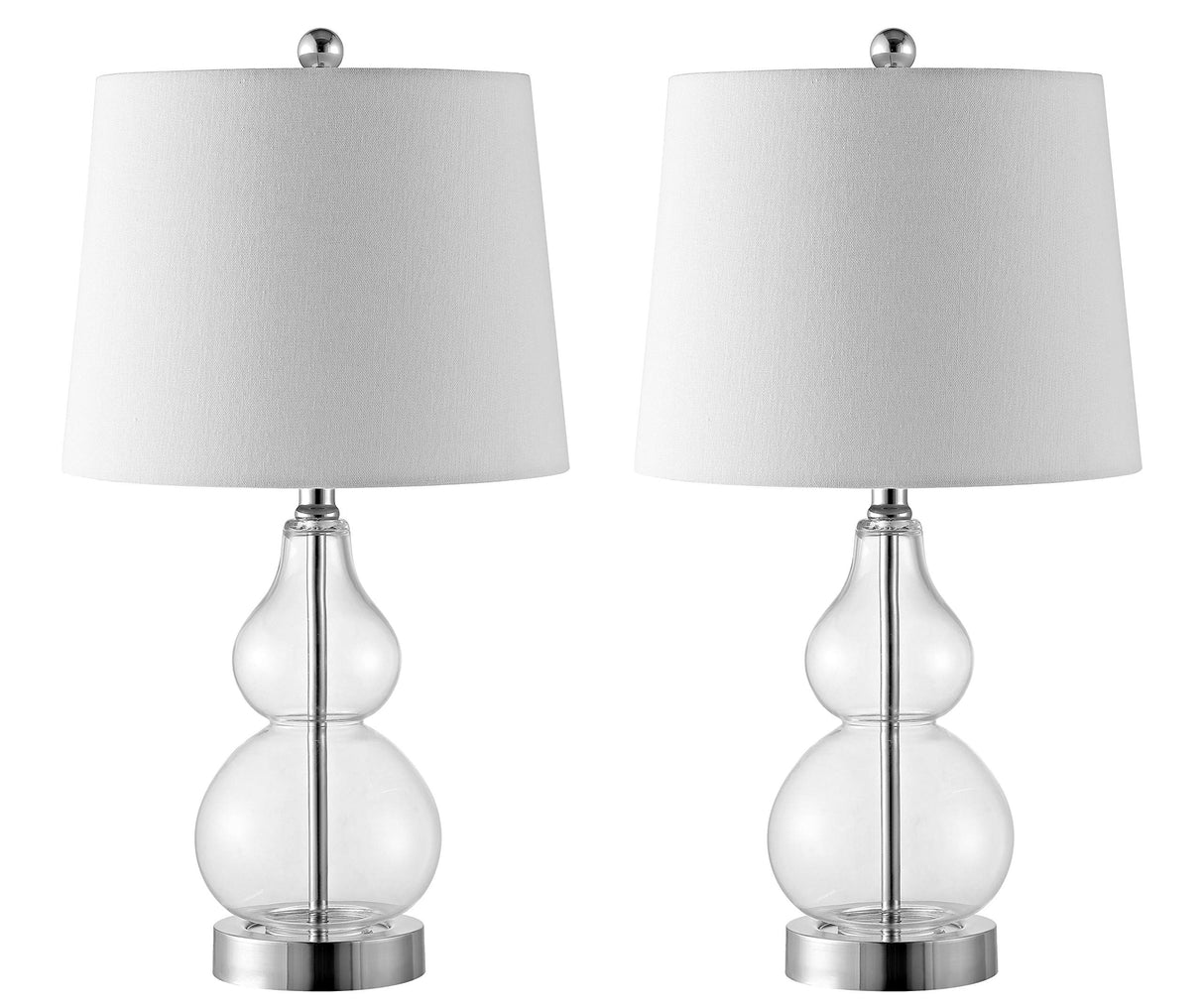 Lighting Collection Brisor Clear/ Chrome Double Gourd 22-inch Bedroom Living