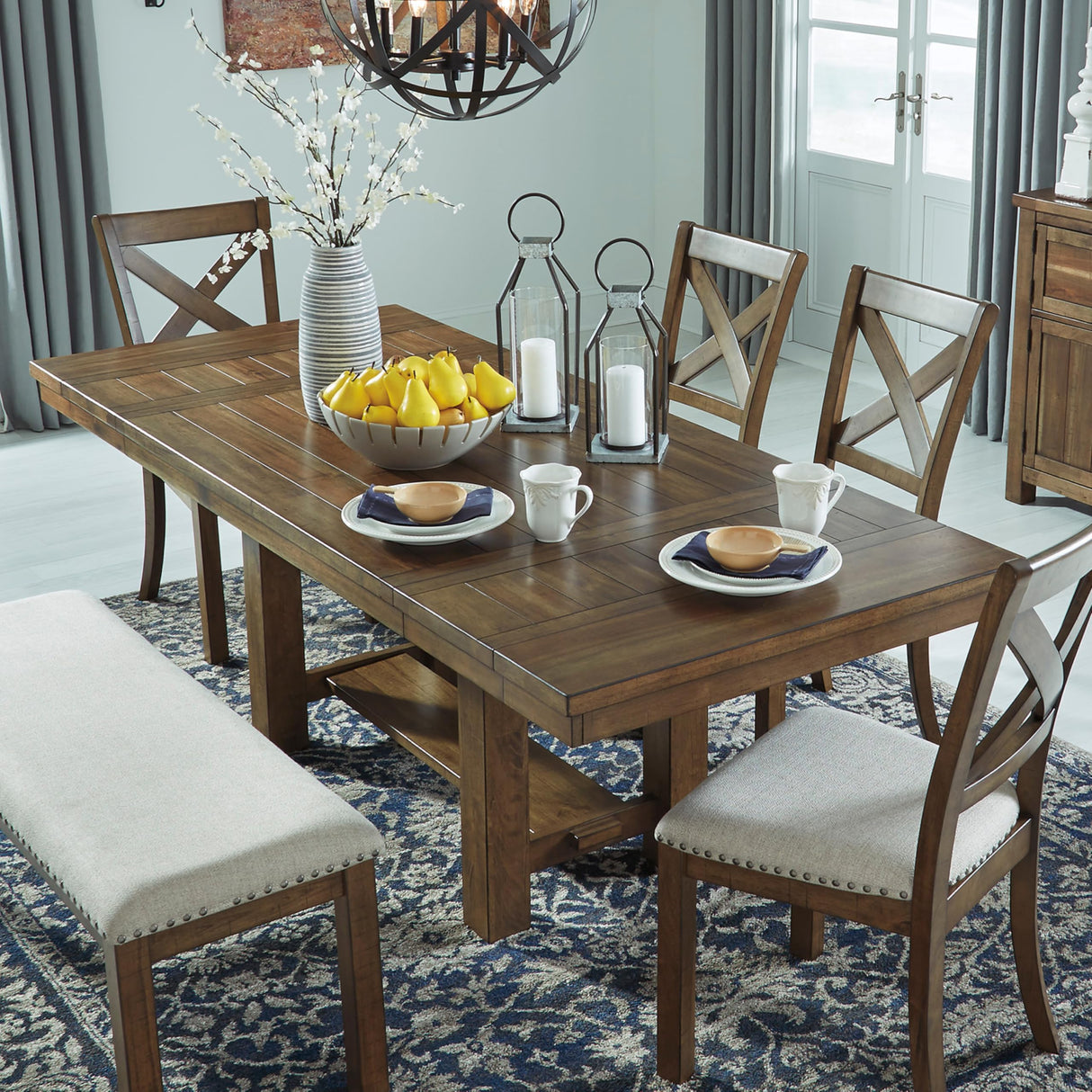 Moriville Farmhouse Dining Extension Table - 36" x 30" Seats Up to 8