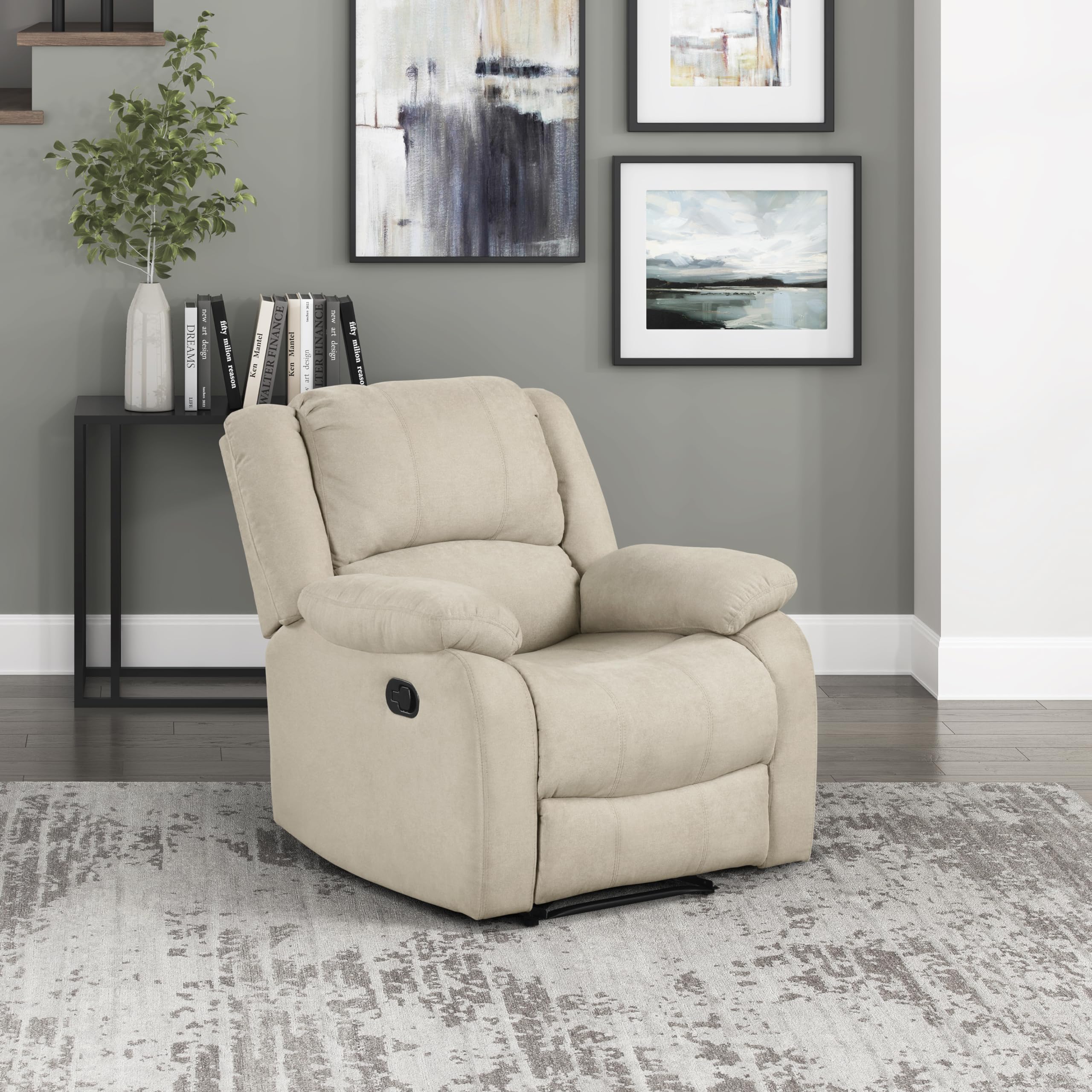 LoungeNest Transitional Wall Hugger Recliner – Waterfall Back