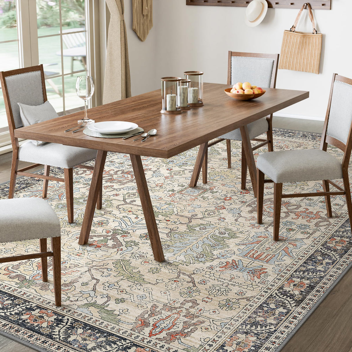 8x10 Area Rugs for Living Room, Machine Washable Rug Lightweight Low Pile