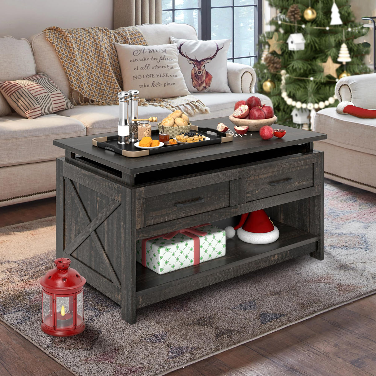 Board Game Table Living Room: 3-in-1 Game & Puzzle Table with Play Mat