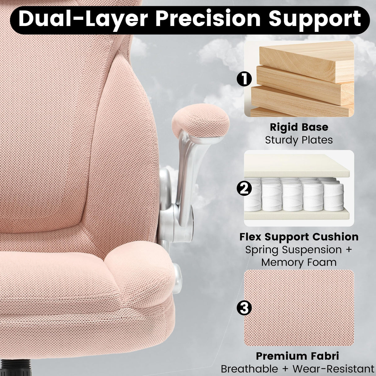 Heavy Duty Office Chair 500lbs Capacity - Ergonomic Big & Tall Desk Chair