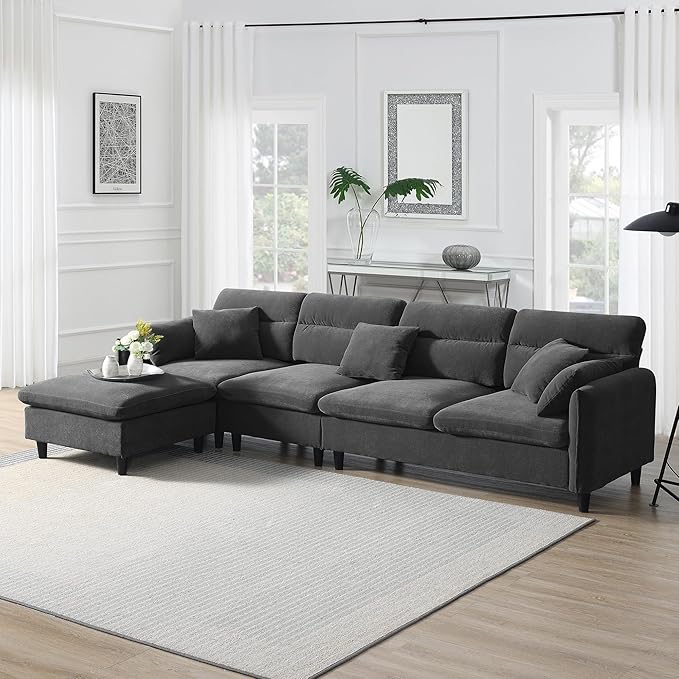 Modern Convertible Sectional Sofa,L Shaped Reversible Couch