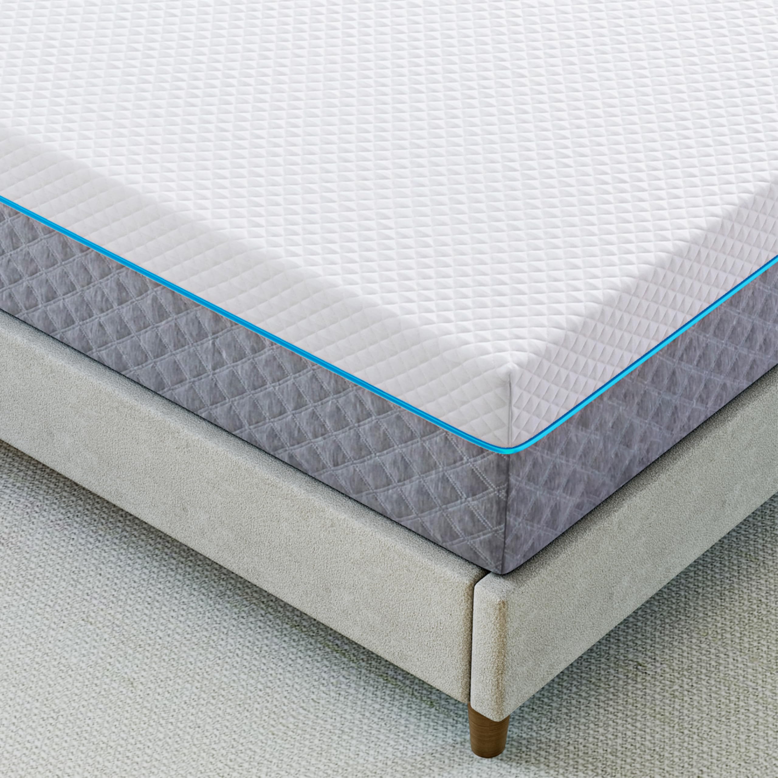 Queen Mattress 14 Inch, Charcoal Gel Memory Foam Mattress Bed in a Box