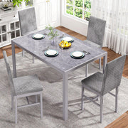 5-Piece Dinning Room Table Set, Glass Kitchen Table
