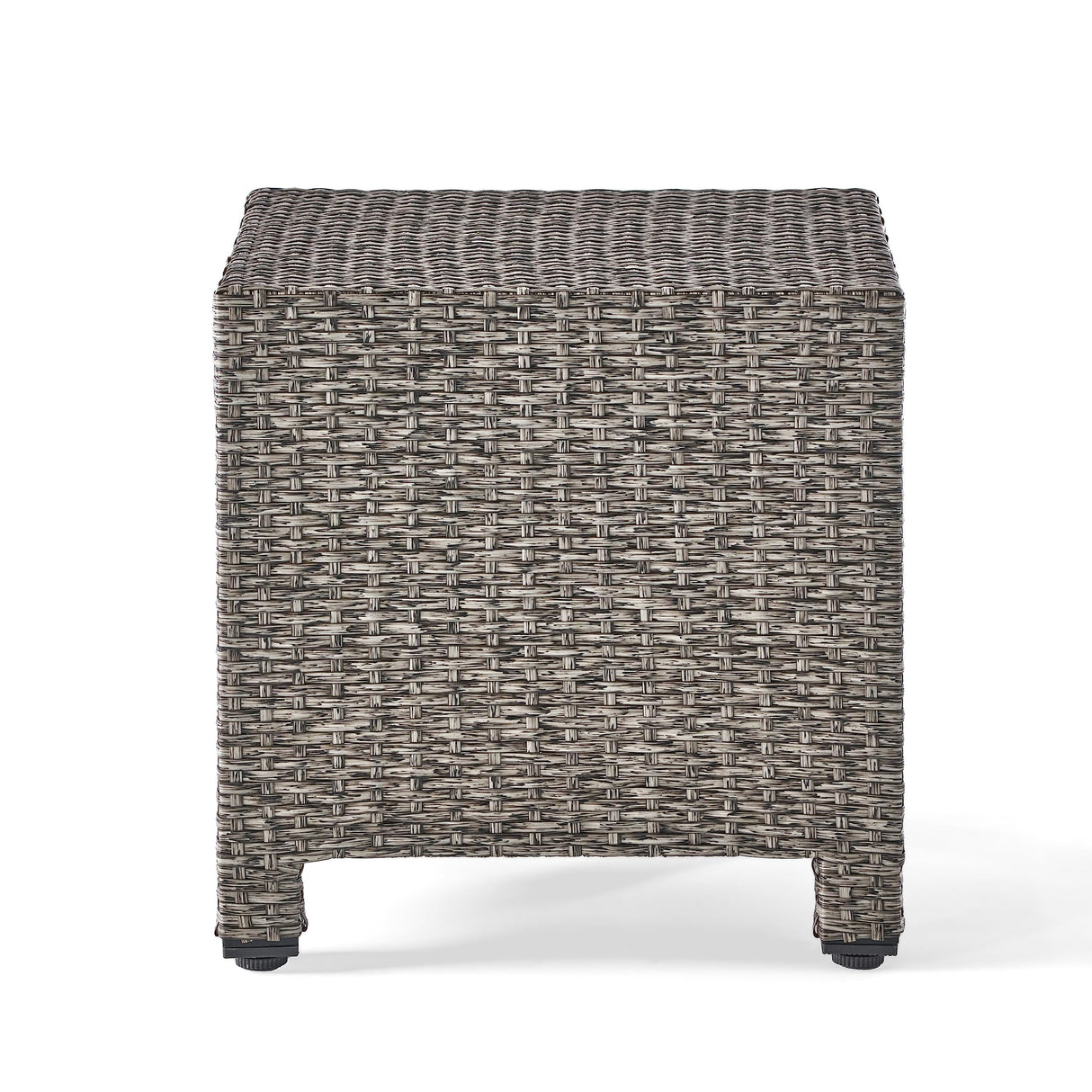 Puerta Outdoor Wicker Side Table, Mixed Black