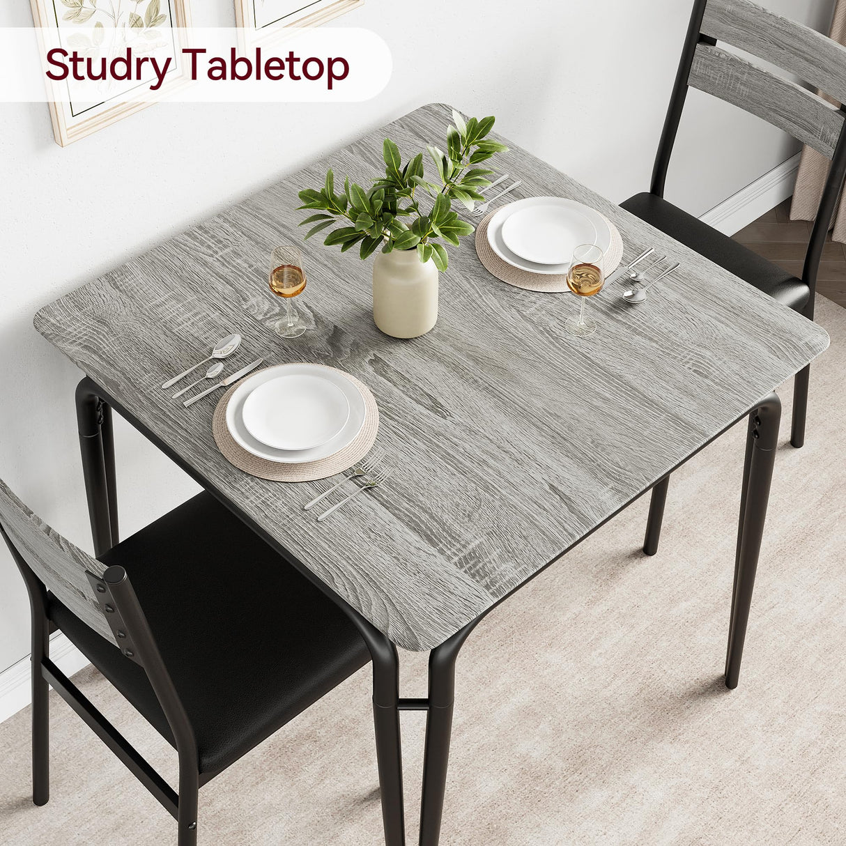 3-Piece Dining Table Set for Small Spaces