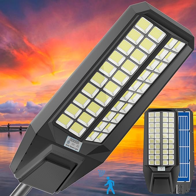 Street Light 7000K 800000LM Auto On/Off Dusk to Dawn IP67 Waterproof Motion Sensor