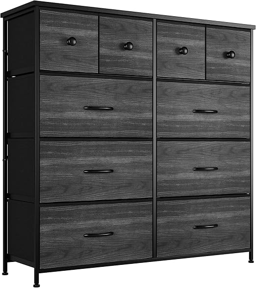 White Dresser, Dresser for Bedroom with 10 Drawers, Storage Drawer Organizer