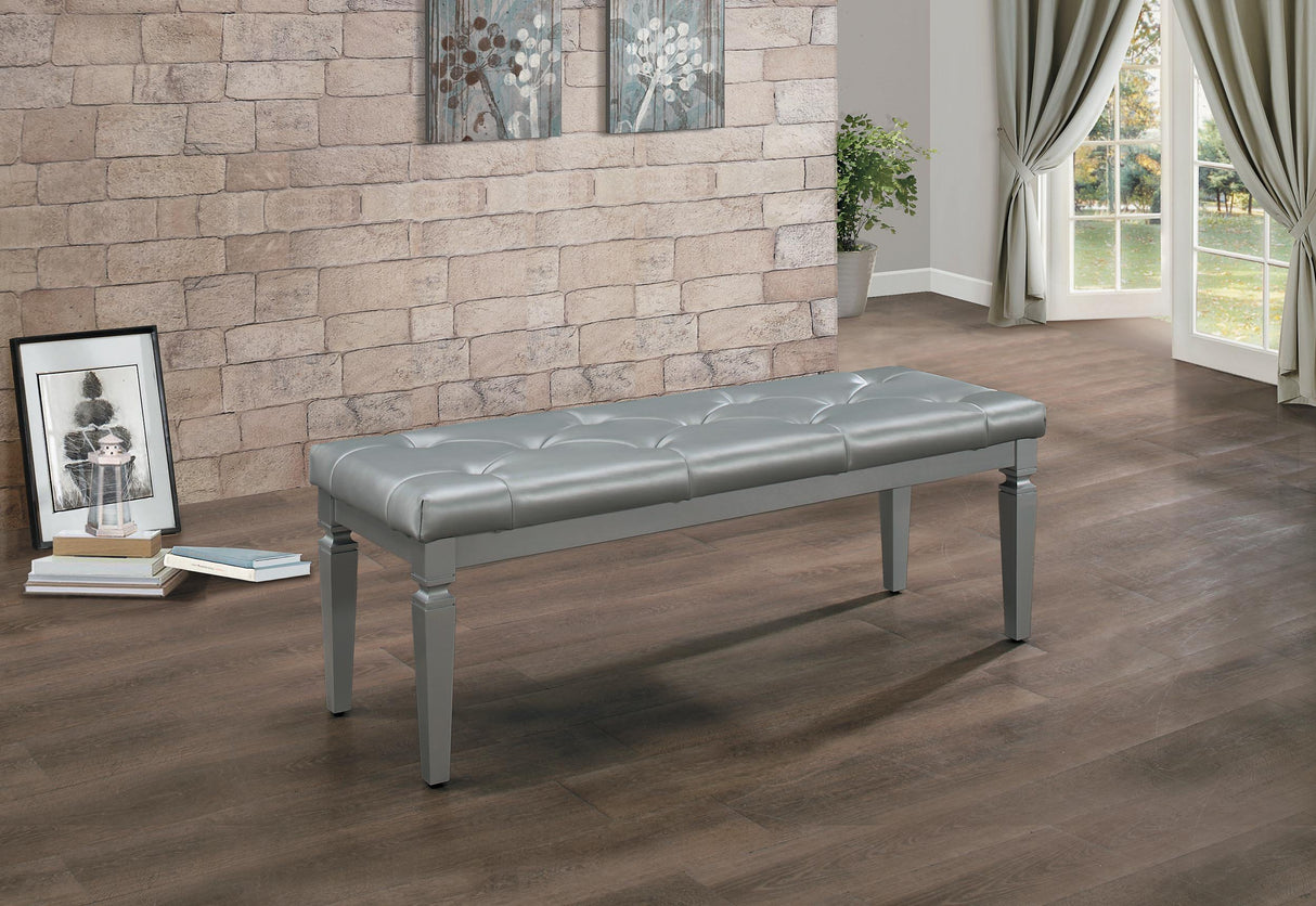 Allura Modern Crystal Tufted Footboard Bench