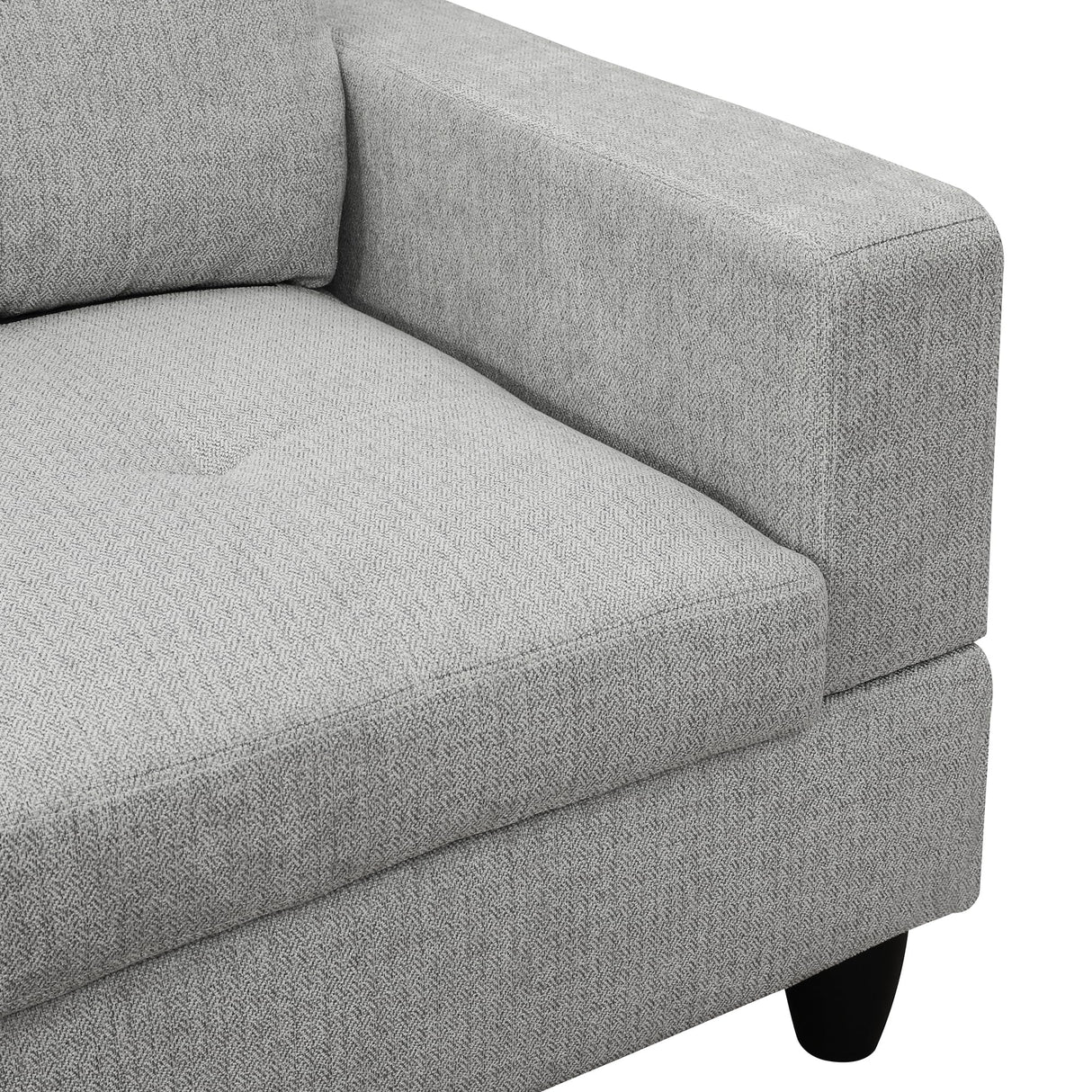 Reversible Chaise Flannel Facing Left 4-seat Sectional Living Room