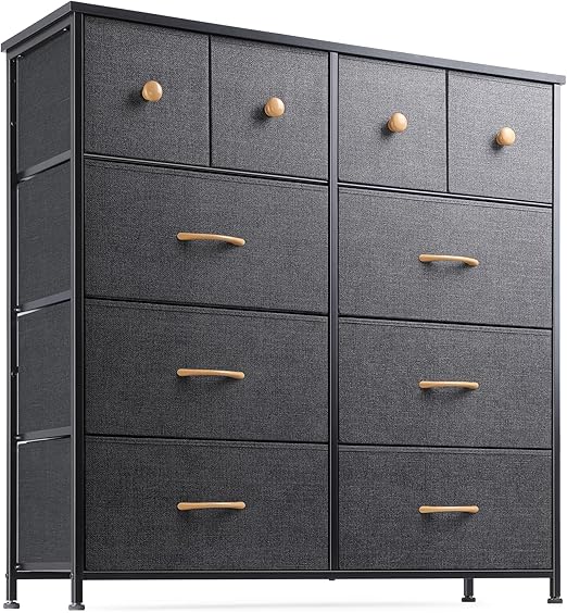 White Dresser, Dresser for Bedroom with 10 Drawers, Storage Drawer Organizer