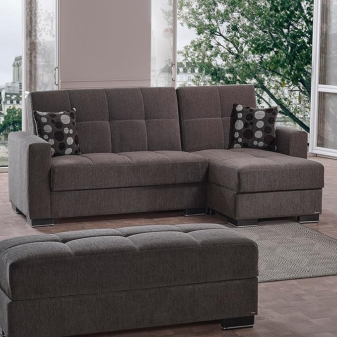 ARM Collection 99" Convertible L Storage, Firm, Fabric 4 Seater