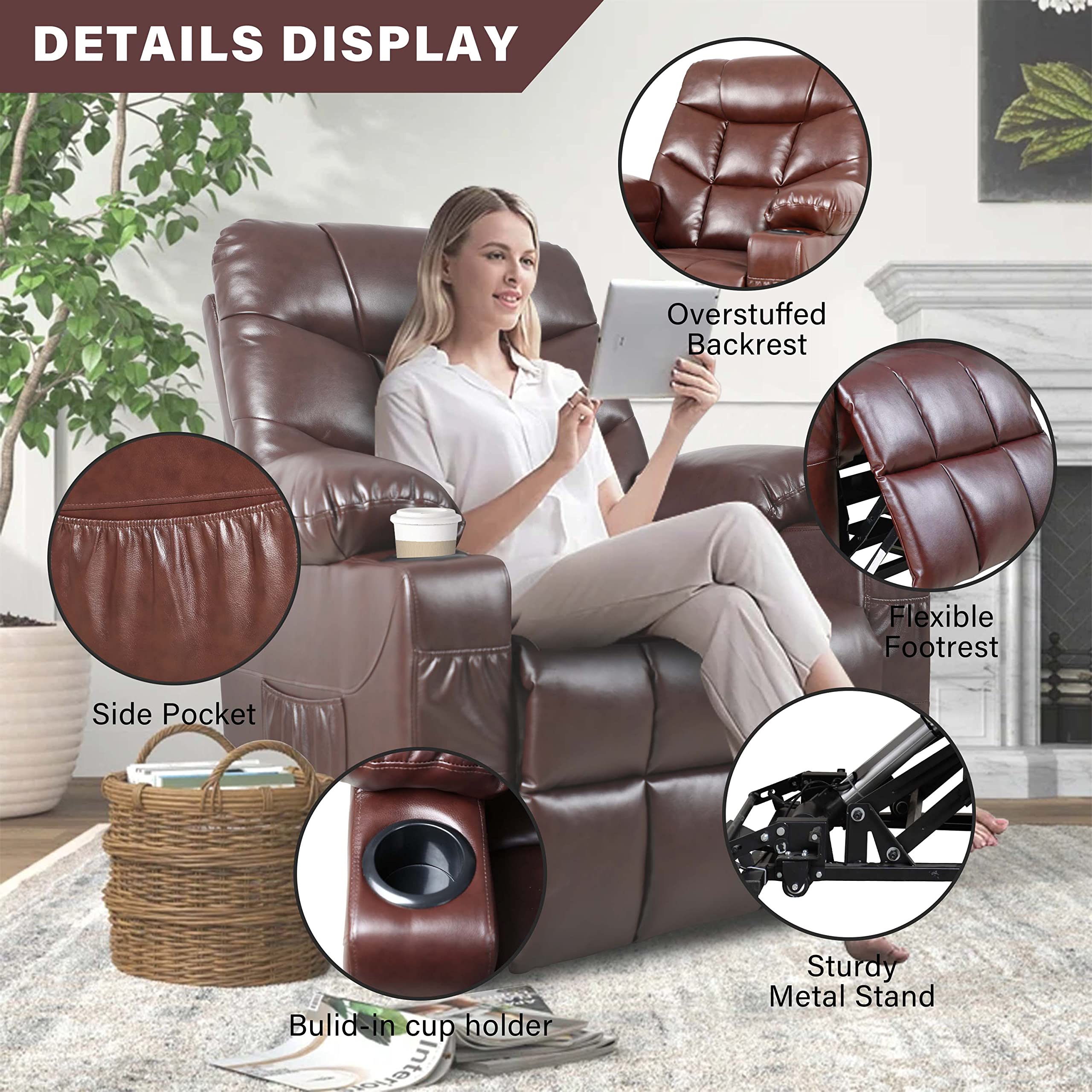 EaseMotion Power Lift Recliner Chair – Cup Holders & Wired Control
