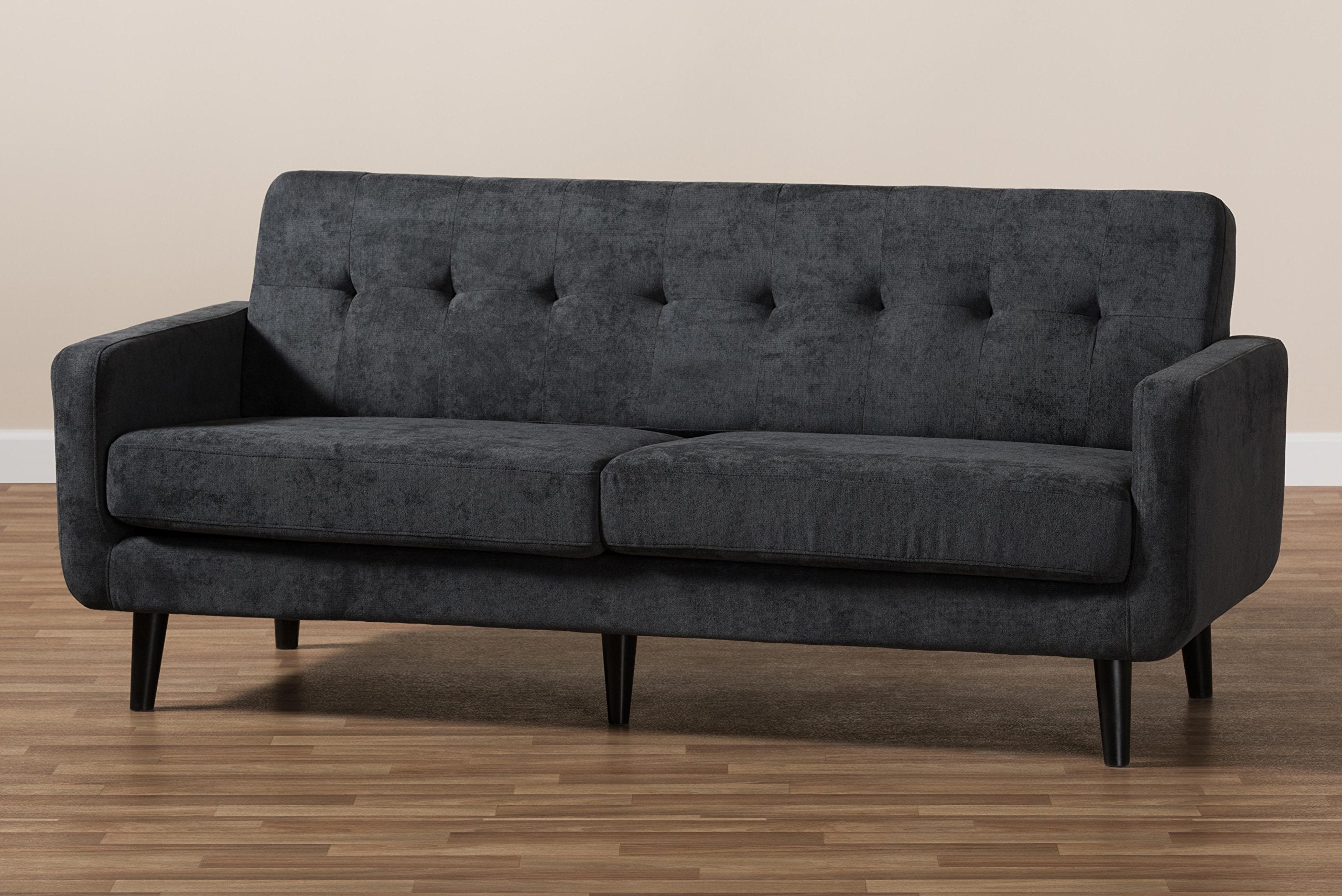 Carmena Upholstered Sofa, Dark Grey