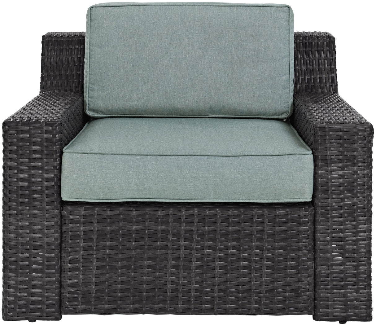 Furniture Beaufort Beaufort Outdoor Chair, Wicker Patio Chairs for Porch, Deck, Balcony, Backyard, Brown with Mist Cushions