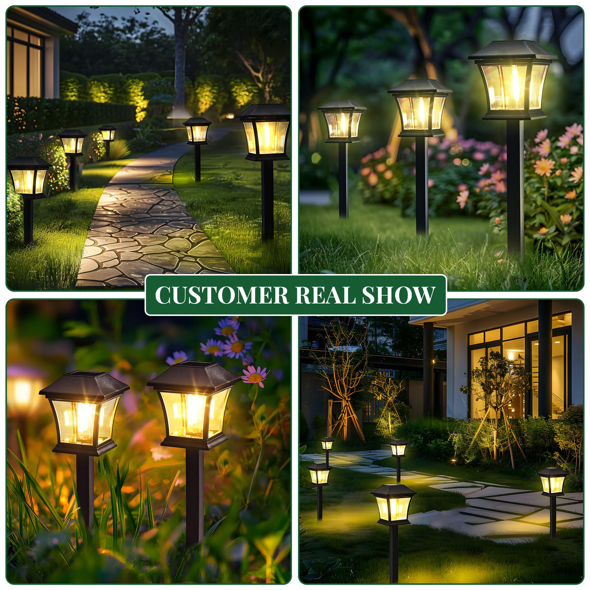 Solar Pathway Lights Outdoor 8 Pack - Waterproof LED Landscape Lighting for Garden, Walkway & Yard