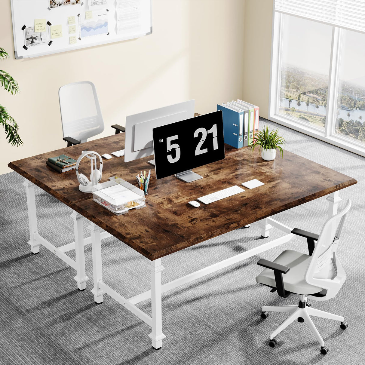 Tribesigns 62-Inch Large Executive Desk, Modern Office Computer Desk, Business Furniture for Home Office, Simple Workstation with Thickened Tabletop