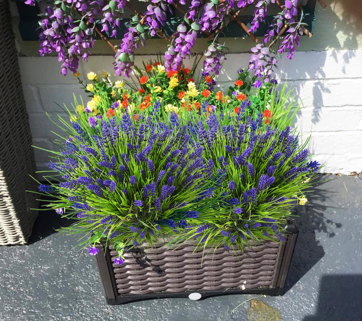 Artificial Plants Outdoor, 22 Pcs Fake Flowers UV Resistant Outdoor Fake Plants