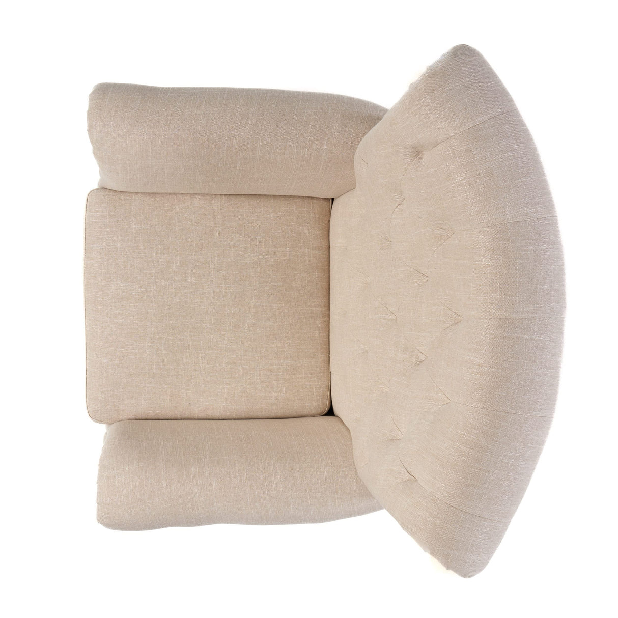 Greggory Tufted Fabric Club Chair, Light Beige