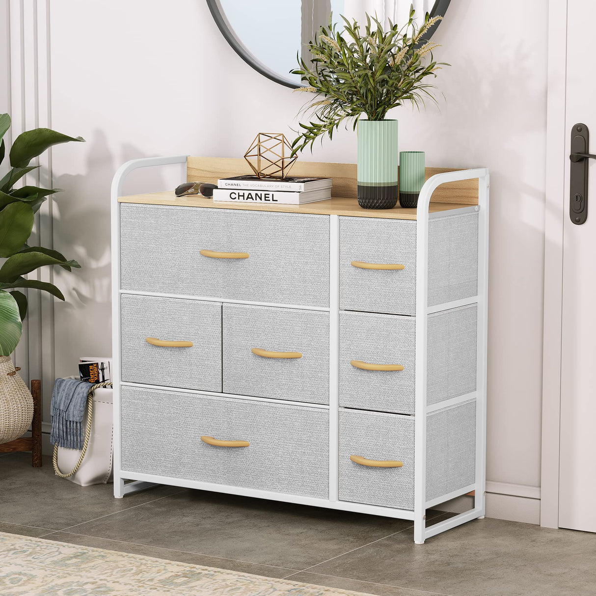 Dresser with 7 Drawers - Fabric Storage Tower, Organizer Unit for Bedroom