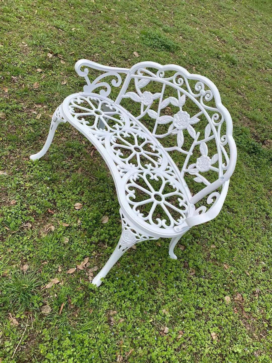 Patio Balcony Bench Double Seat, Anti-Rust Cast Aluminum Patio Garden Bench