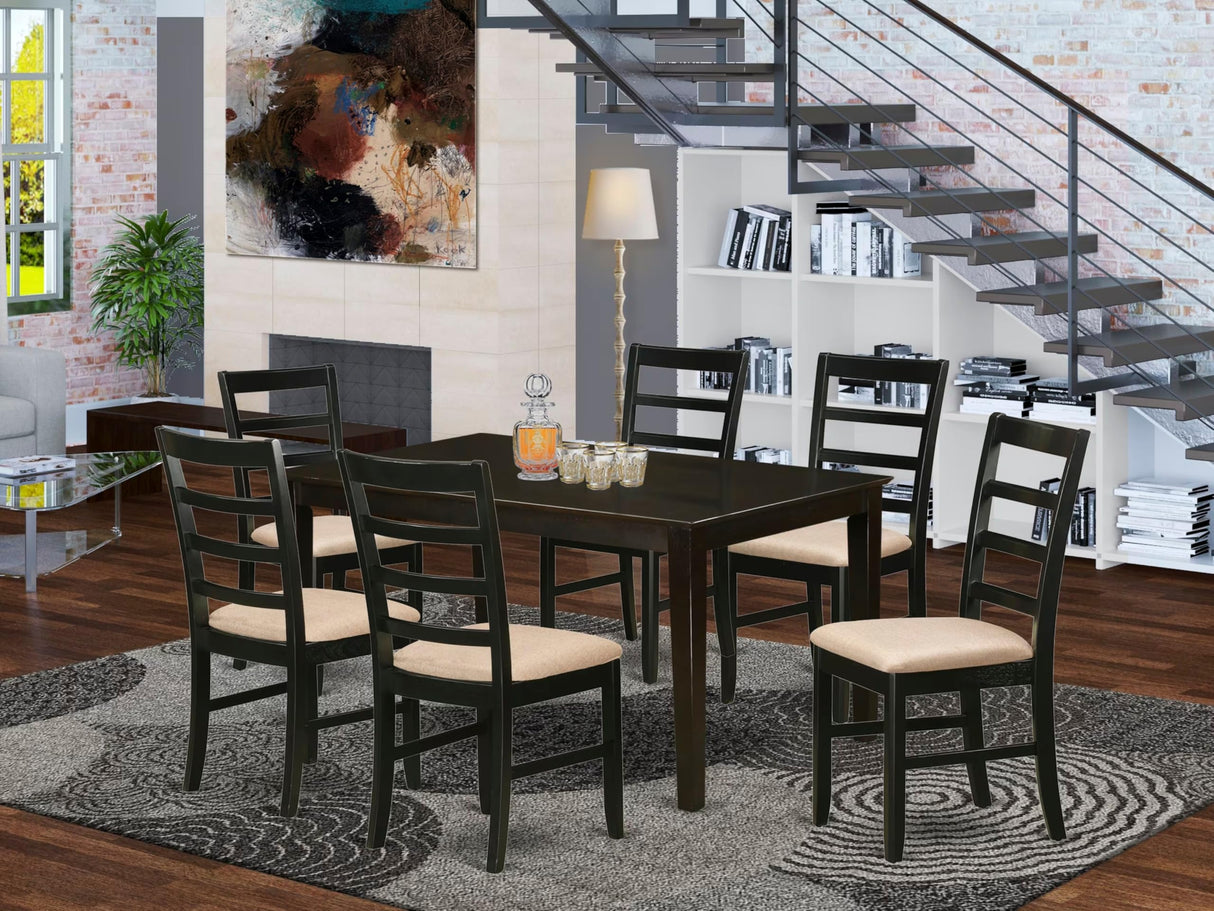 CAPF7-CAP-C 7 Piece Dining Table Set Consist of a Rectangle Dining Room Table and 6