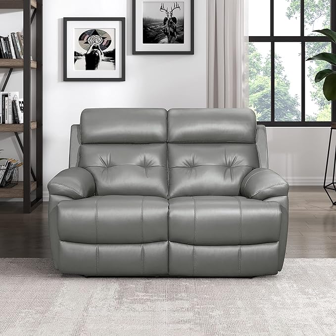 Inkwood Wall-Hugger Manual Double Reclining Loveseat, Gray