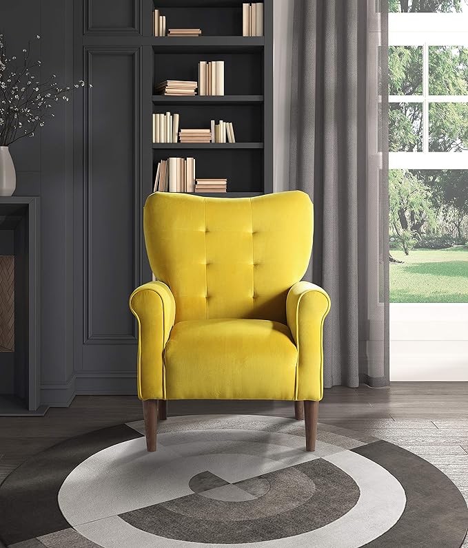 Braylee Velvet Accent Chair, Blue