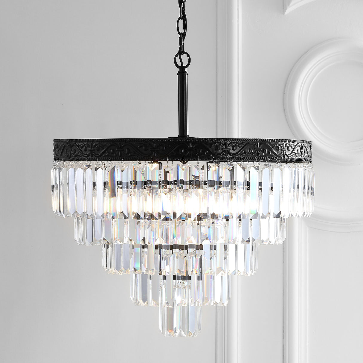 JYL9007B Wyatt 20" 4-Light Crystal LED Chandelier Contemporary,Classic