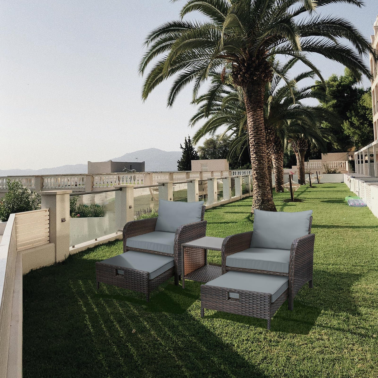 Balcony Furniture 5 Piece Patio Conversation Set