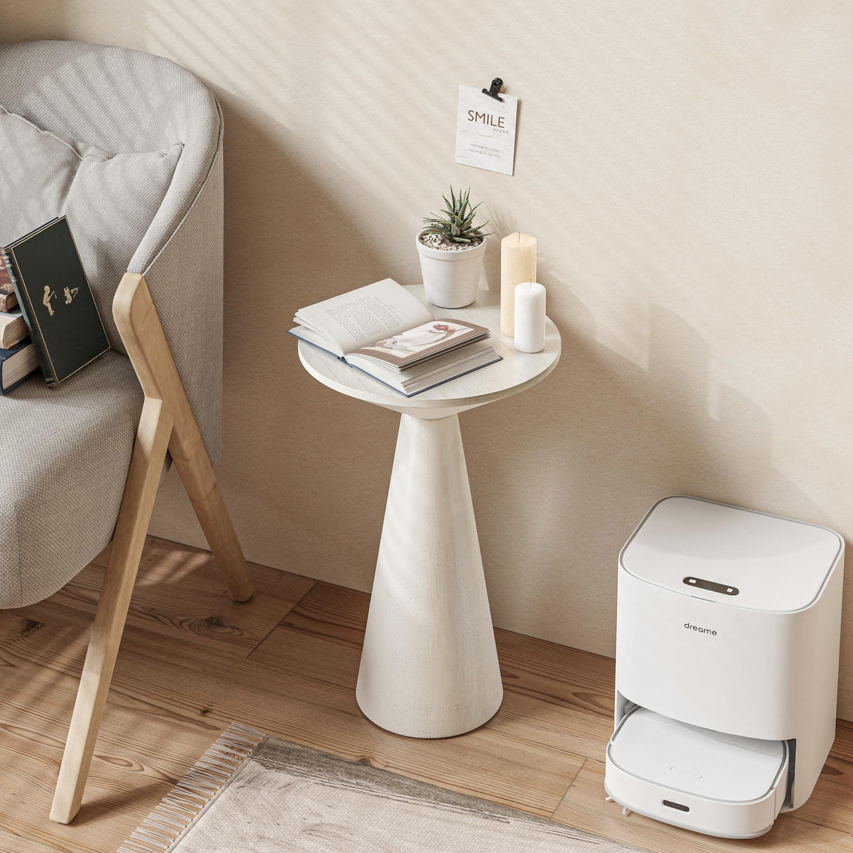 Farmhouse Pedestal Small End Table Round Martini Table Wood Plant Stand Rustic