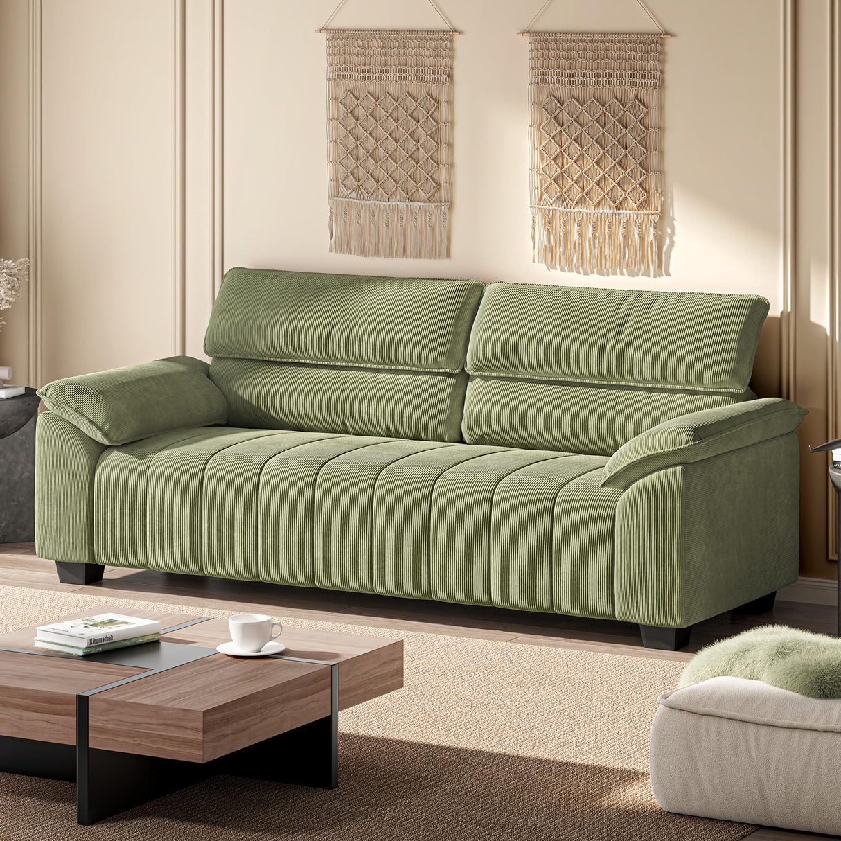 82.7" Sofa, Comfy Sofa Couch with Deep Seats, Modern Sofa Couch- 3 Seater Sofa