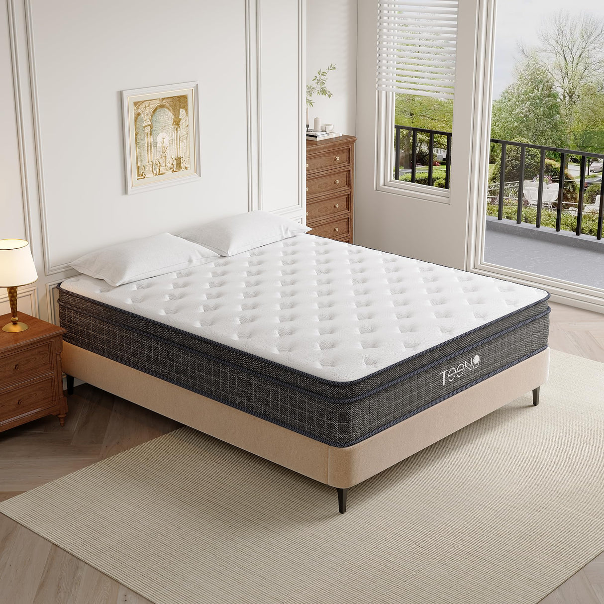 Queen Mattress, 12 Inch Gel Memory Foam Mattress, Pocket Coils Springs Hybrid Mattres