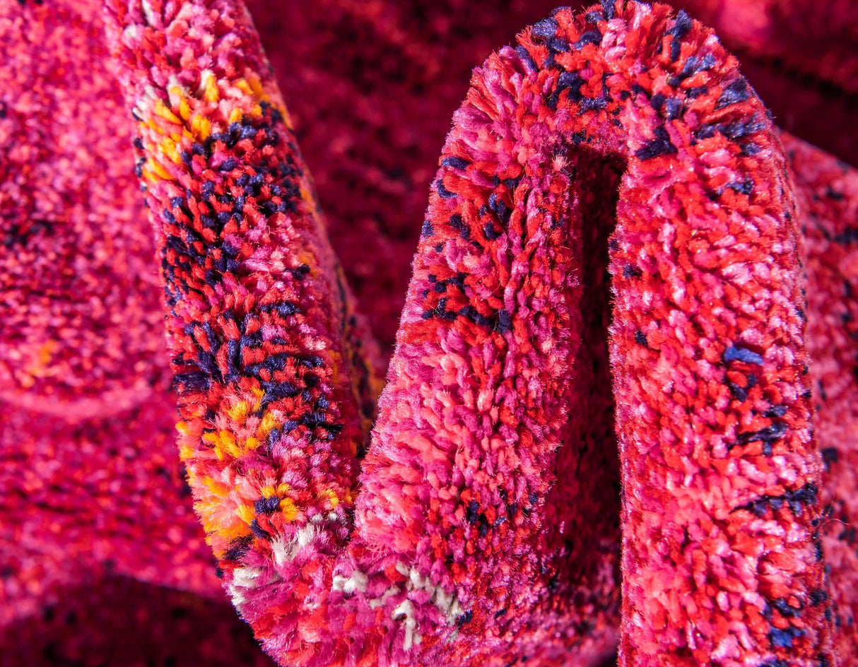 Fleur Collection Rug – 7' x 10' Red Medium-Pile Rug Perfect for Bedrooms, Dining Rooms,