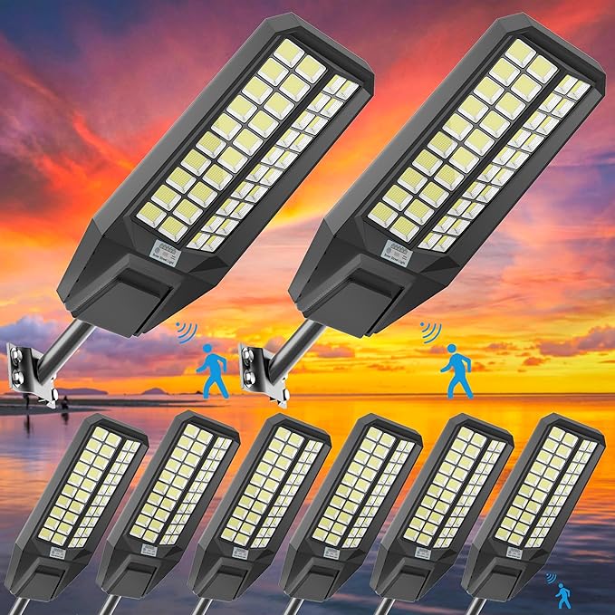 Street Light 7000K 800000LM Auto On/Off Dusk to Dawn IP67 Waterproof Motion Sensor