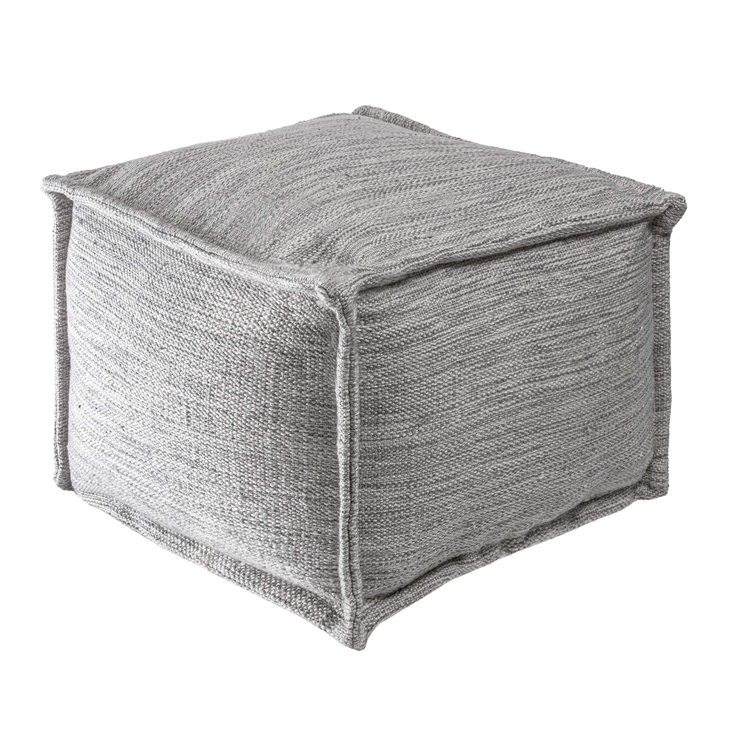 Sofia Casual Solid Indoor/Outdoor Filled Ottoman Pouf 14" x 20" x 20"
