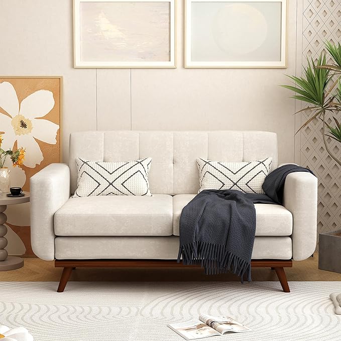 65" W Linen loveseat Sofa, Easy to Assemble, Modern Furniture